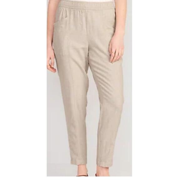 Old Navy Pants - Old Navy Women's High-Waisted Cropped Linen-Blend Tapered Pants Plus Size 3X